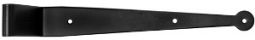 12" Strap Hinge: 2 1/4" offset, Stainless Steel: matte black powder coat finish (pair)